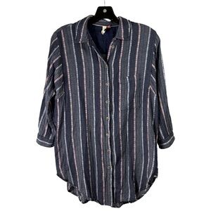 Pilcro by Anthropologie Striped Oversized Button-Down Shirt‎ – Size XSP